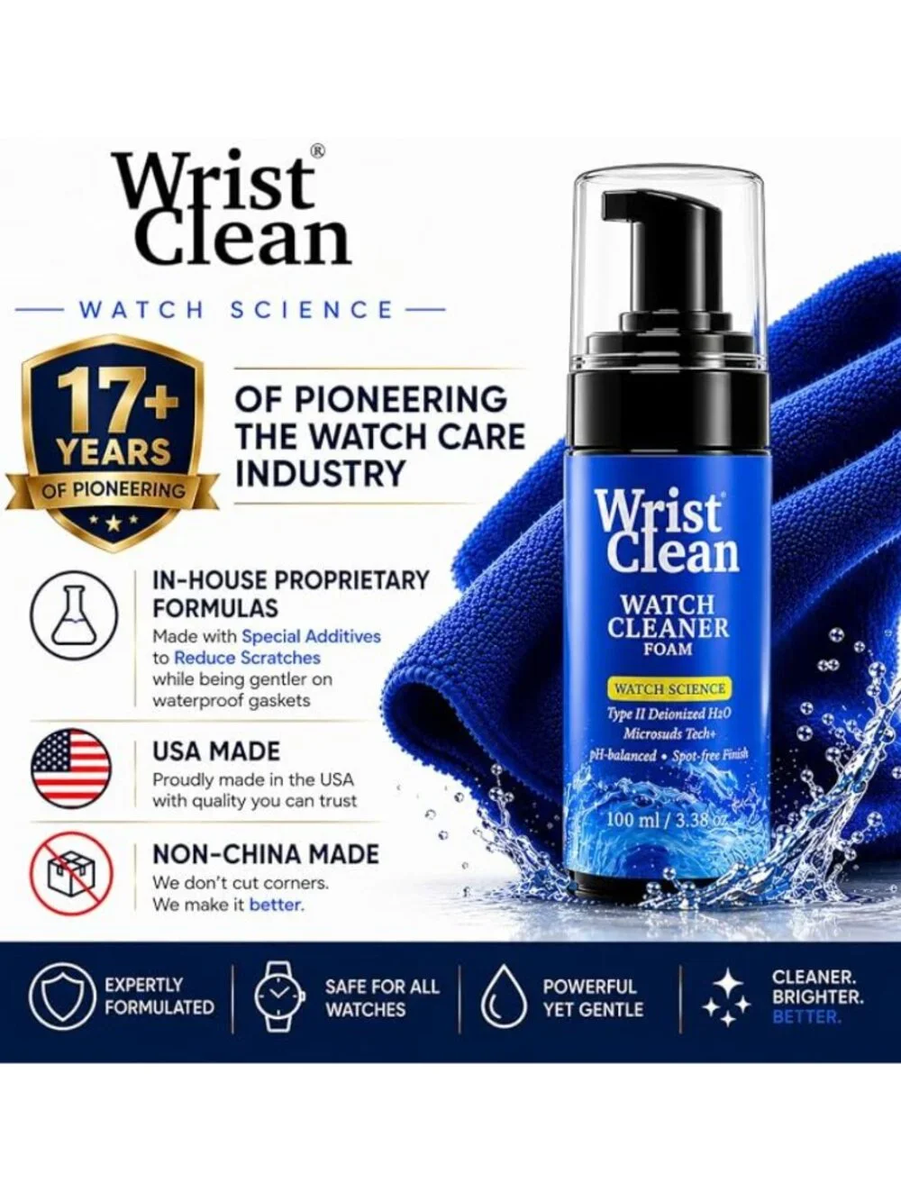 WristClean Ultra Watch Cleaning & Polishing Kit 9 Piece Set NEW